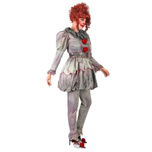 Déguisement femme clown tueur taché de sang pour soirée Halloween 2