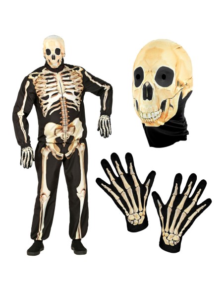 Déguisement combinaison de squelette pour costume Halloween
