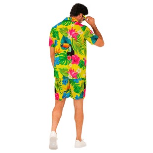 Déguisement des îles summer party avec chemise et short motif tropical 2