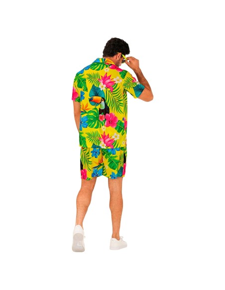 Déguisement des îles summer party avec chemise et short motif tropical