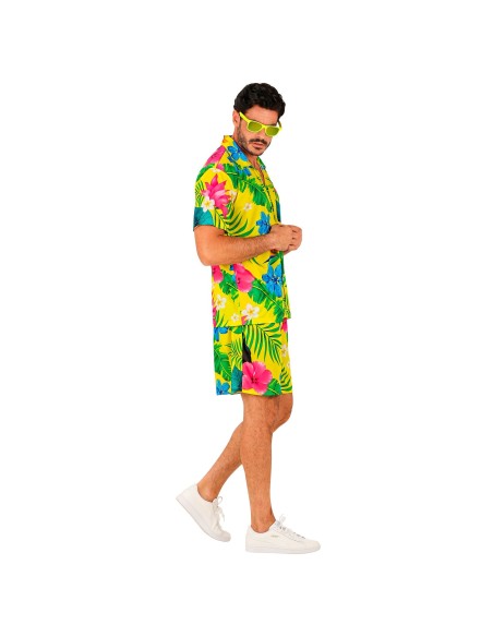 Déguisement des îles summer party avec chemise et short motif tropical