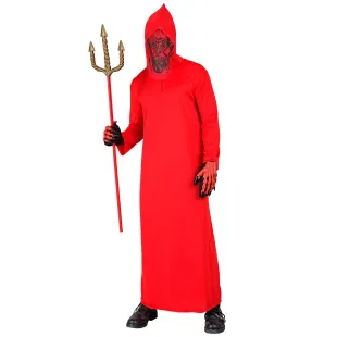 Déguisement de démon rouge avec masque costume pour Halloween