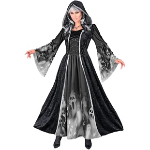 Déguisement âmes hurlantes avec longue robe noire pour Halloween
