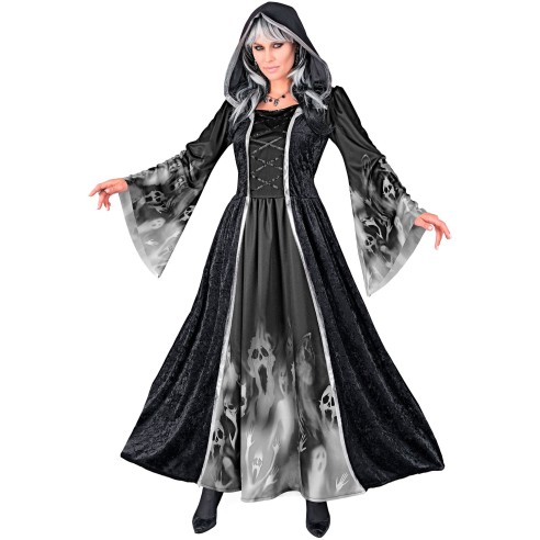 Déguisement âmes hurlantes avec longue robe noire pour Halloween