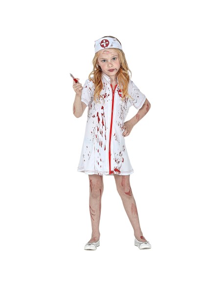Déguisement infirmière zombie enfant costume Halloween pas cher