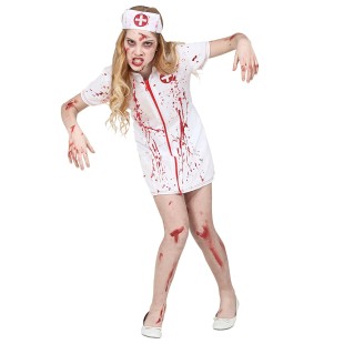 Déguisement infirmière zombie enfant costume Halloween pas cher 2