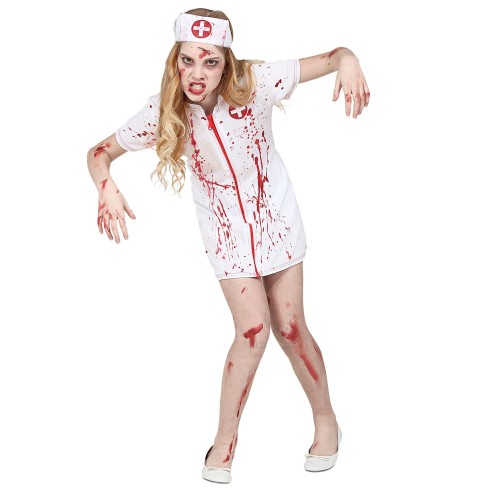 Déguisement infirmière zombie enfant costume Halloween pas cher