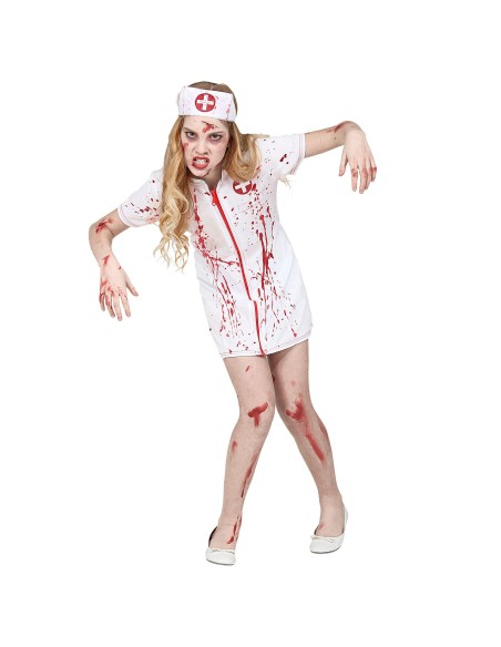 Déguisement infirmière zombie enfant costume Halloween pas cher