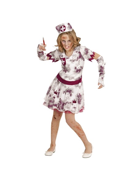 Déguisement zombie infirmière enfant costume Halloween pas cher
