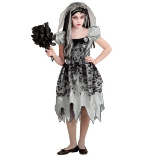 Déguisement robe de mariée enfant avec motifs pour Halloween