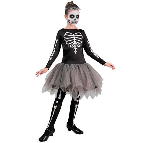 Déguisement de danseuse squelette robe enfant pour Halloween