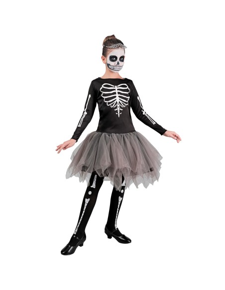 Déguisement de danseuse squelette robe enfant pour Halloween