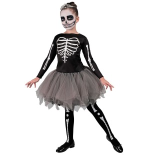 Déguisement de danseuse squelette robe enfant pour Halloween 2
