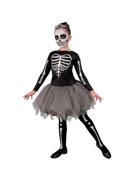 Déguisement de danseuse squelette robe enfant pour Halloween