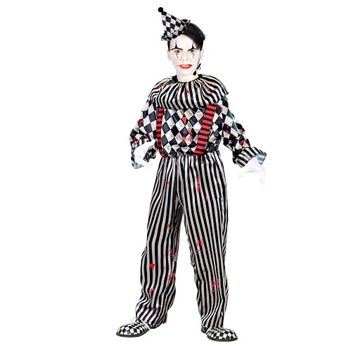 Déguisement clown arlequin en sang costume enfant pour Halloween