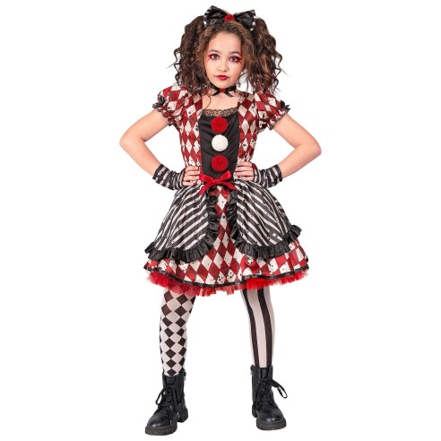 Déguisement poupée arlequin pour enfant costume de clown cirque