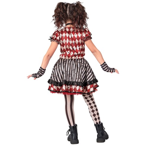Déguisement poupée arlequin pour enfant costume de clown cirque
