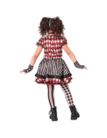 Déguisement poupée arlequin pour enfant costume de clown cirque