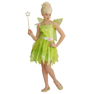 Déguisement de fée verte avec robe et ailes costume pour enfant