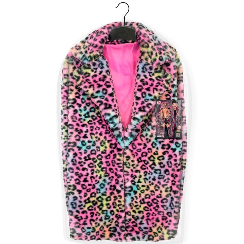 Veste en peluche motifs léopard arc-en-ciel pour carnaval de Dunkerque