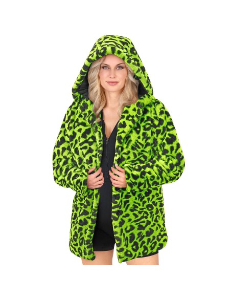 Veste en peluche motifs léopard fluorescente pour le carnaval
