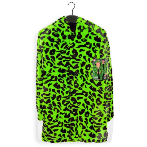 Veste en peluche motifs léopard fluorescente pour le carnaval