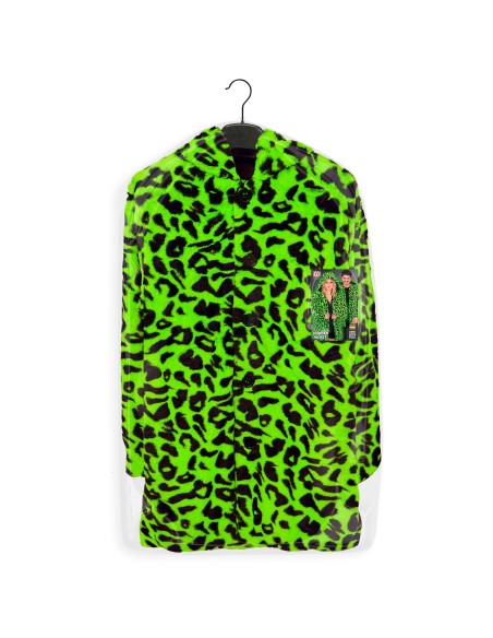 Veste en peluche motifs léopard fluorescente pour le carnaval