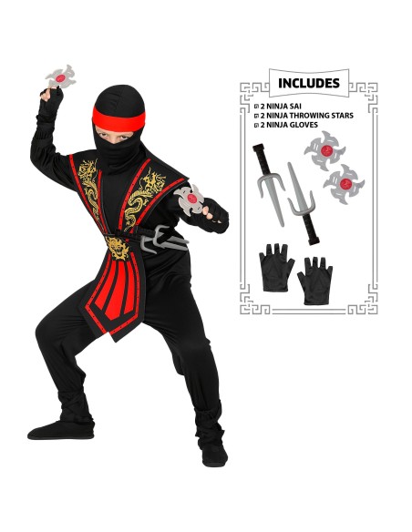 Panoplie complète de guerrier ninja avec déguisement et accessoires