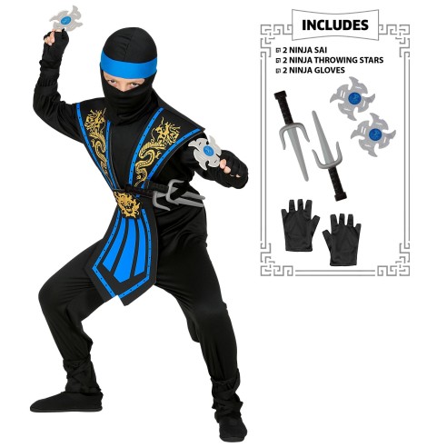 Panoplie complète de guerrier ninja avec déguisement et accessoires