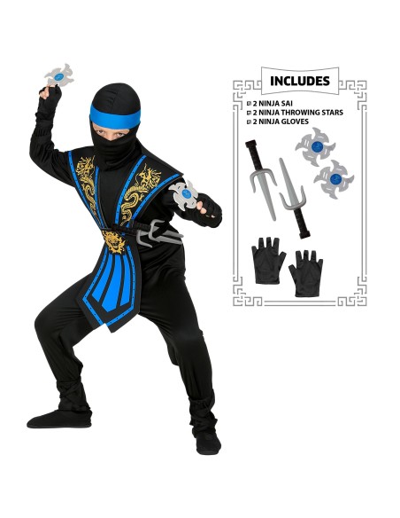 Panoplie complète de guerrier ninja avec déguisement et accessoires