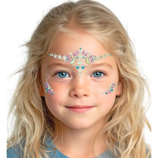 Strass maquillage visage sorcière petits diamants scintillants 2