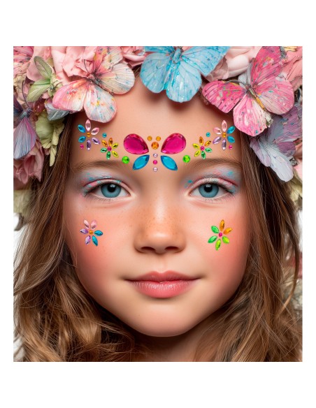 Strass maquillage visage papillon petits diamants scintillants