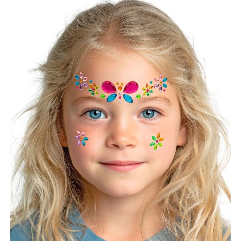 Strass maquillage visage papillon petits diamants scintillants