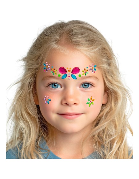 Strass maquillage visage papillon petits diamants scintillants