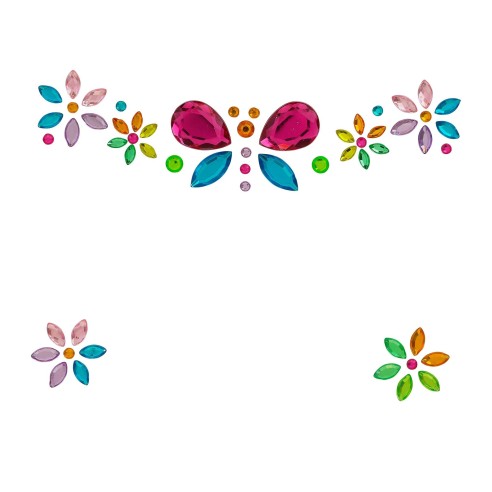Strass maquillage visage papillon petits diamants scintillants