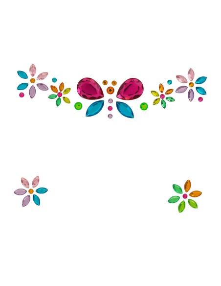Strass maquillage visage papillon petits diamants scintillants