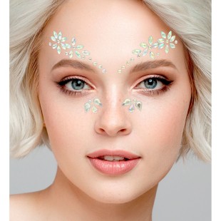 Strass maquillage visage fleurs petits diamants scintillants