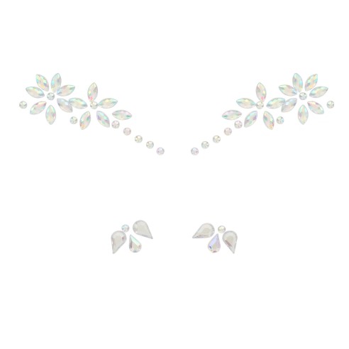 Strass maquillage visage fleurs petits diamants scintillants