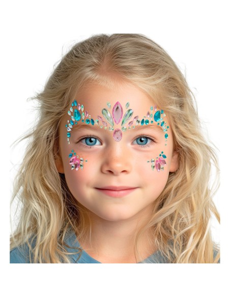 Strass maquillage visage licorne petits diamants scintillants