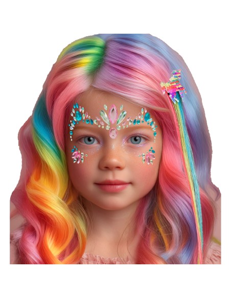 Strass maquillage visage licorne petits diamants scintillants