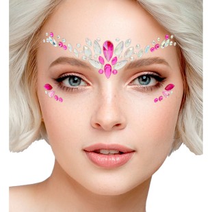 Strass maquillage visage charme rose petits diamants scintillants