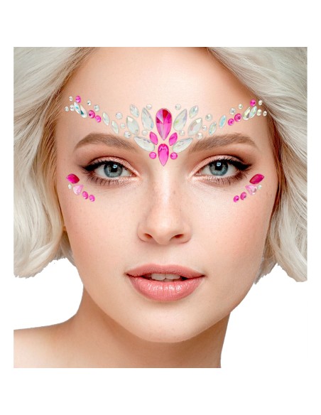 Strass maquillage visage charme rose petits diamants scintillants