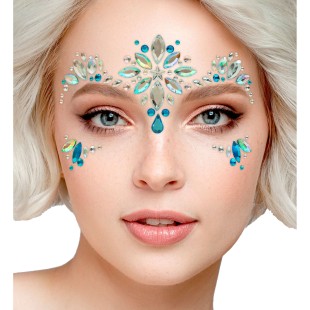 Strass maquillage visage princesse des glaces diamants brillants 2