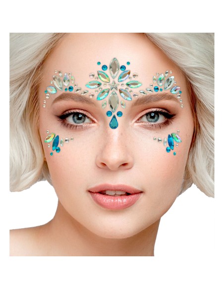 Strass maquillage visage princesse des glaces diamants brillants