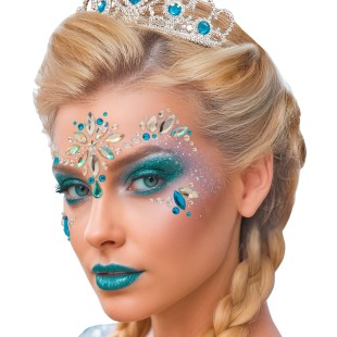 Strass maquillage visage princesse des glaces diamants brillants