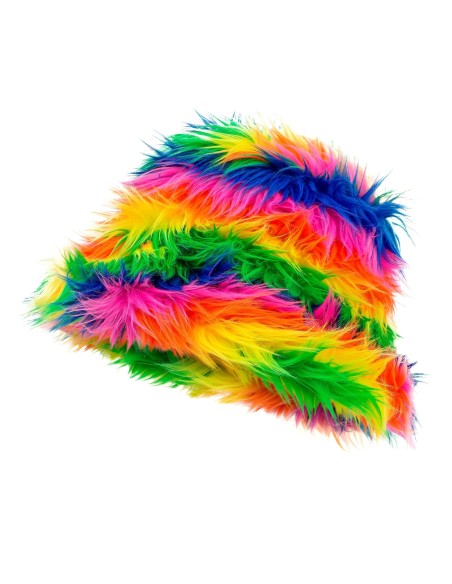 Chapeau de pêcheur arc-en-ciel fluorescent pour défiler au carnaval