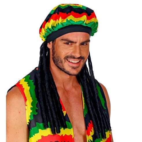 Bonnet rasta Bob Marley aux couleurs de la Jamaïque avec dreadlocks