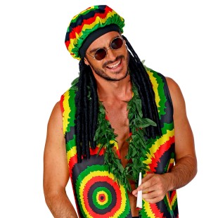 Bonnet rasta Bob Marley aux couleurs de la Jamaïque avec dreadlocks 2
