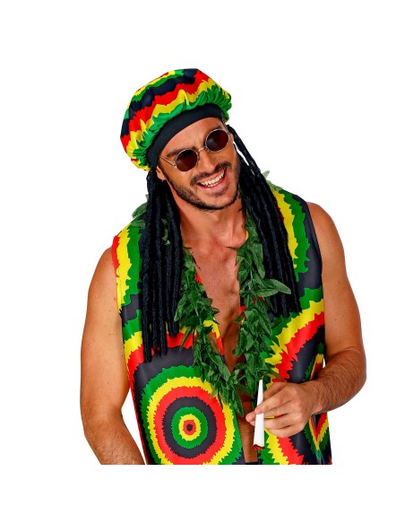 Bonnet rasta Bob Marley aux couleurs de la Jamaïque avec dreadlocks