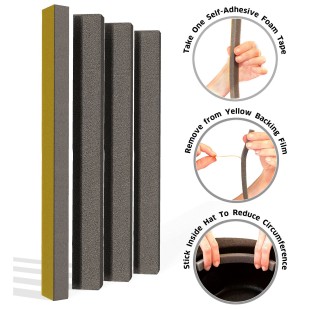 4 bandes mousse auto-adhésive pour régler la taille du  chapeau